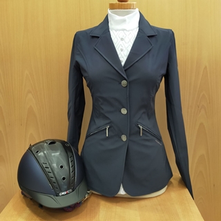 Chaqueta concurso mujer HORSEWARE COMPETITION azul marino TALLA XXS - Imagen 2